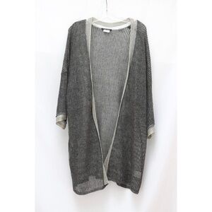 Marina Rinaldi Knit Cardigan Grey Metallic 2X oversized sweater plus size linen
